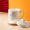 蓝宝牡丹会议盖杯   新心兰盖杯骨瓷茶杯 商品缩略图2