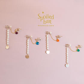 spoiled brat jewelry彩宝珍珠双耳钉