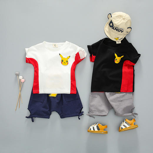 【童装】菲儿小屋  夏季新款儿童动漫套头短袖T恤童装套装 商品图2