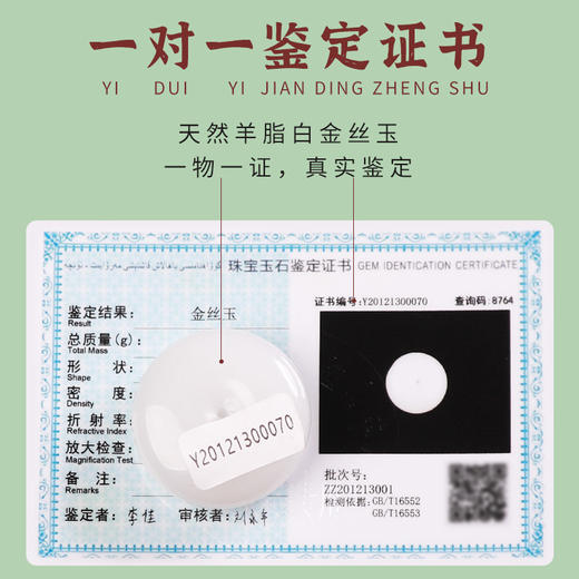 【羊脂白金丝玉平安扣挂饰】 商品图1