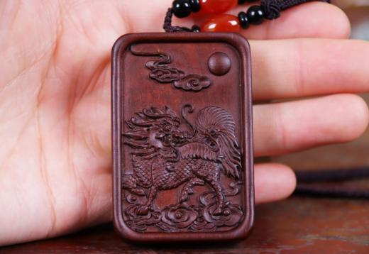 天然雷击枣木麒麟牌 商品图6