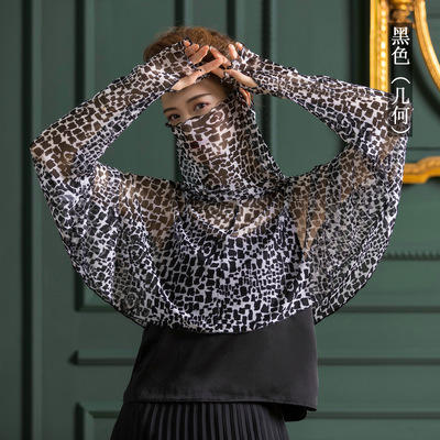 WW  1079桑蚕丝网纱披肩开车防晒护颈蒙面罩衫 商品图5