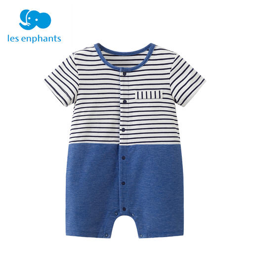 丽婴房-童衣类（夏）D0连身装\游戏裤蓝色/橘红 商品图0