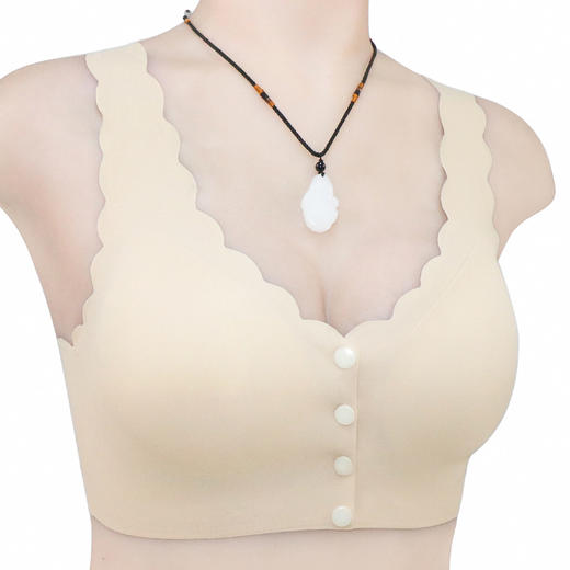 YY-882新款创意前四扣内衣 女含插片大弹力背心式大码无钢圈文胸 商品图3