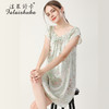上海旗袍厂SK-S5688真丝睡衣女夏短袖100桑蚕丝睡裙中裙大码宽松丝绸家居服S5688 商品缩略图3