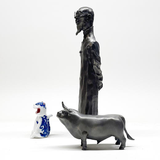 不仁斋薛继业青铜雕塑齐白石像铜牛人体习作 商品图4