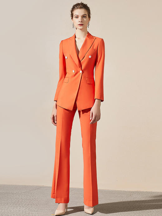 IWY/新品高端时尚洋气橘色西装套装女气质名媛总裁西服职业套裤203138C1+P3 商品图3