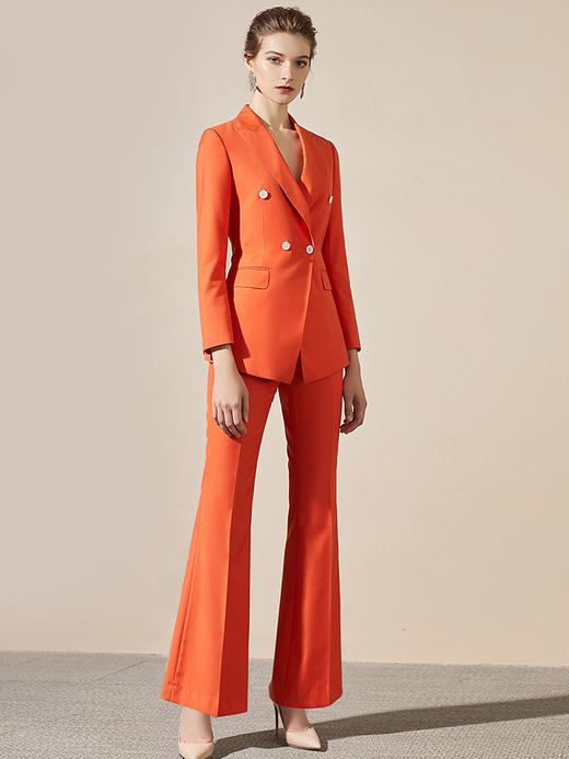 IWY/新品高端时尚洋气橘色西装套装女气质名媛总裁西服职业套裤203138C1+P3 商品图2