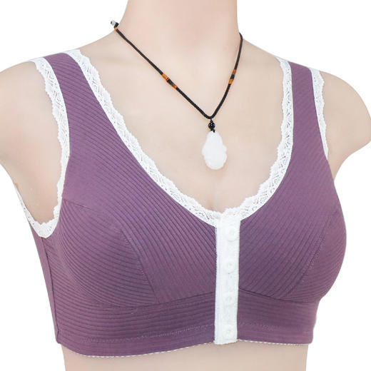 YY-331新款唯美风前扣内衣 女可插片背心式大码无钢圈文胸 商品图2