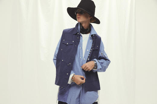 UM19AW-2001-1 正反三穿马甲西部衬衫 商品图1