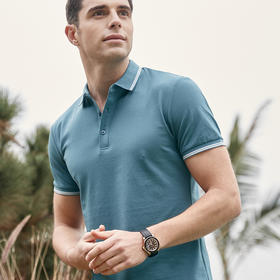 【年中大放送！甄选男士POLO衫】2021夏季新款商务运动翻领短袖，立体裁剪修身提升型男气质，升级桑蚕冰丝棉面亲肤透气有质感，休闲百搭！送老公送领导送爱人，满满都是心意！