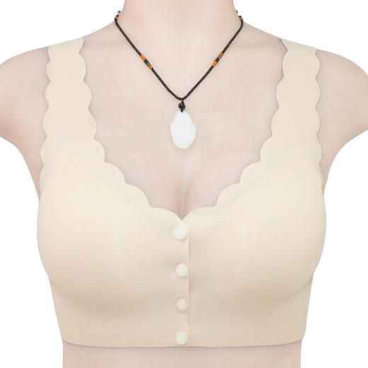 YY-882新款创意前四扣内衣 女含插片大弹力背心式大码无钢圈文胸 商品图8