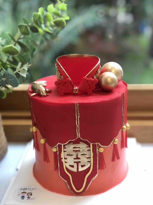 翻糖喜服婚礼加高奶油蛋糕 下单前请仔细阅读商品详情 商品图1