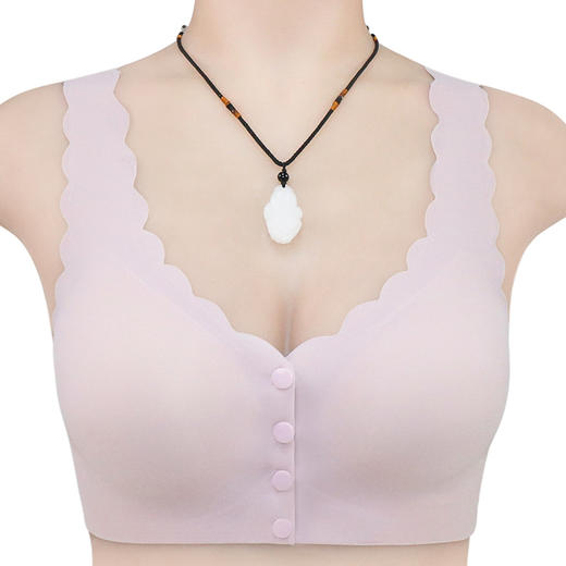 YY-882新款创意前四扣内衣 女含插片大弹力背心式大码无钢圈文胸 商品图6