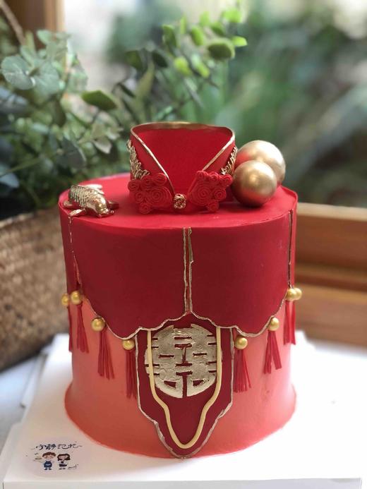 翻糖喜服婚礼加高奶油蛋糕 下单前请仔细阅读商品详情 商品图0