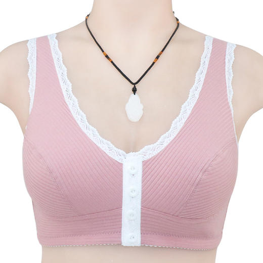 YY-331新款唯美风前扣内衣 女可插片背心式大码无钢圈文胸 商品图1