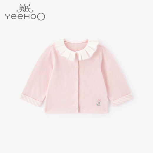 英氏婴儿衣服女宝宝粉色纯棉开衫春居宝宝外套童装 YZJDJ30001A01 商品图0