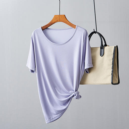 【米奈诗】2021夏季冰感铜氨丝懒人T恤5色可选 商品图6