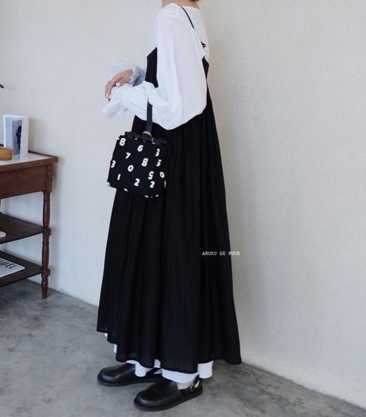 FRANCESCA AMAM LABEL粉/黑/白吊带裙 商品图7