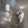 lfgj jeans BJ608 性感魅惑羊皮包头铆钉半拖时尚高跟拖鞋 商品缩略图3