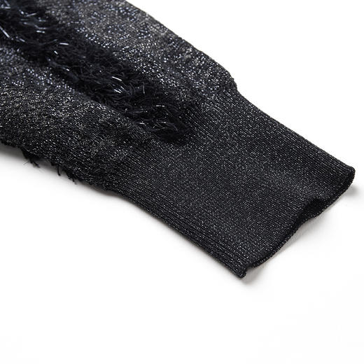 VIMAGE纬漫纪夏季新款气质压褶蕾丝镂空长袖显瘦开衫V1501102针织衫 商品图4