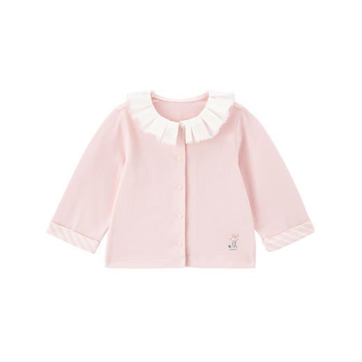 英氏婴儿衣服女宝宝粉色纯棉开衫春居宝宝外套童装 YZJDJ30001A01 商品图4