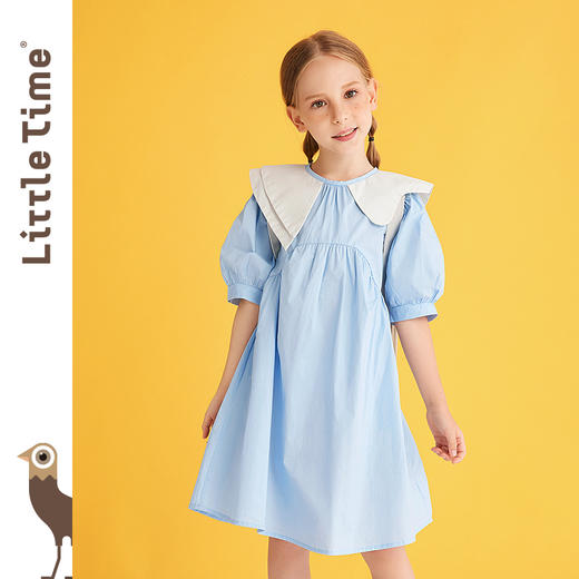 littletime女童连衣裙夏装新款法式薄款纯棉韩版中大儿童裙子 商品图0