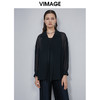 VIMAGE纬漫纪夏季新款V领气质长袖个性网纱衬衫V1513120小上衣 商品缩略图1