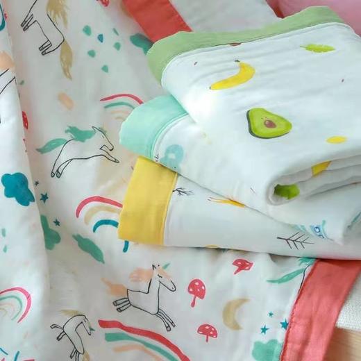 夏季薄款纱布浴巾无荧光新生婴儿双层高密纯棉盖毯包巾儿童被抱被 商品图1