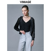 VIMAGE纬漫纪夏季新款气质压褶蕾丝镂空长袖显瘦开衫V1501102针织衫 商品缩略图2