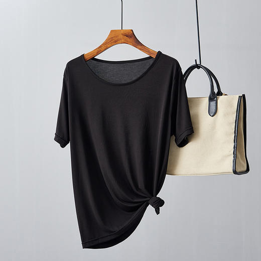 【米奈诗】2021夏季冰感铜氨丝懒人T恤5色可选 商品图5