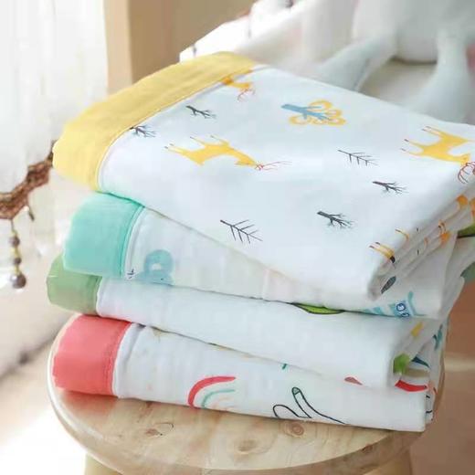 夏季薄款纱布浴巾无荧光新生婴儿双层高密纯棉盖毯包巾儿童被抱被 商品图3