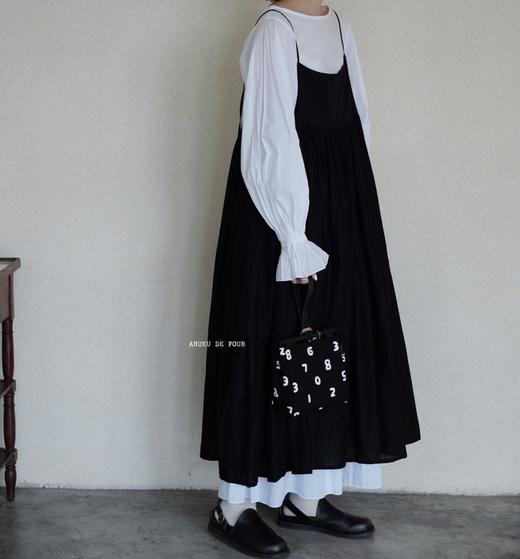 FRANCESCA AMAM LABEL粉/黑/白吊带裙 商品图8