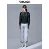 VIMAGE纬漫纪夏季新款气质压褶蕾丝镂空长袖显瘦开衫V1501102针织衫 商品缩略图3