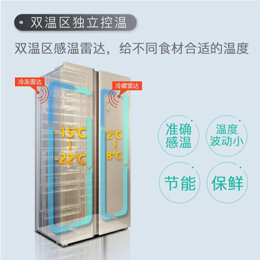 【家用电器】TCL 对开门家用冰箱大容量智能静音省电冰箱BCD-509 商品图1