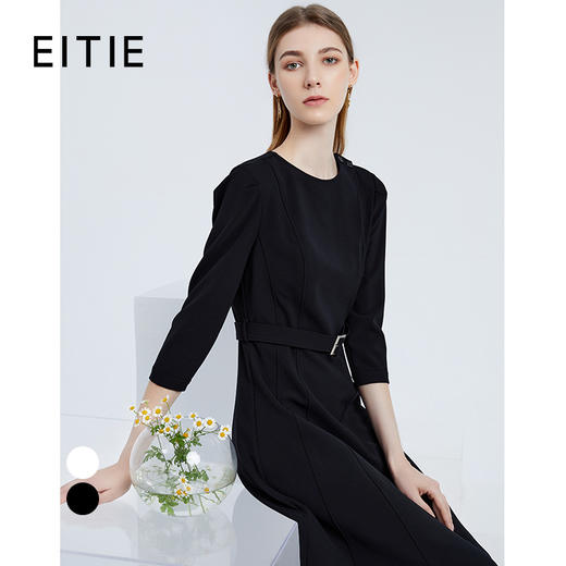 EITIE爱特爱新款束腰七分袖优雅显瘦连衣裙6307036 商品图4