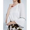 EITIE爱特爱秋季新款简约通勤喇叭袖直筒圆领套头T恤上衣6313003 商品缩略图2