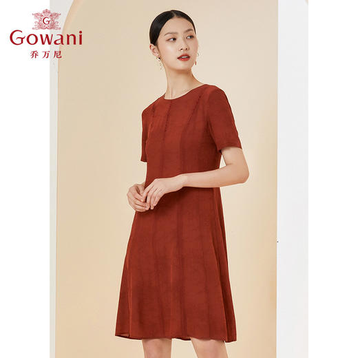 乔万尼真丝桑蚕丝连衣裙高端气质提花收腰裙EI2E787 商品图2