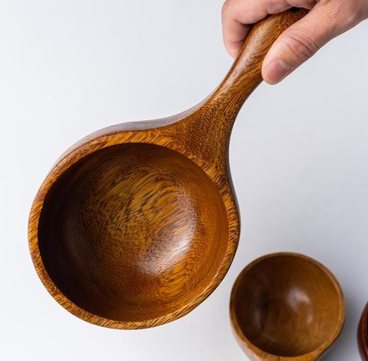 【餐碗】日式柯木长柄大号木勺子水舀网红吃播水瓢碗沙拉碗掏米舀 商品图2