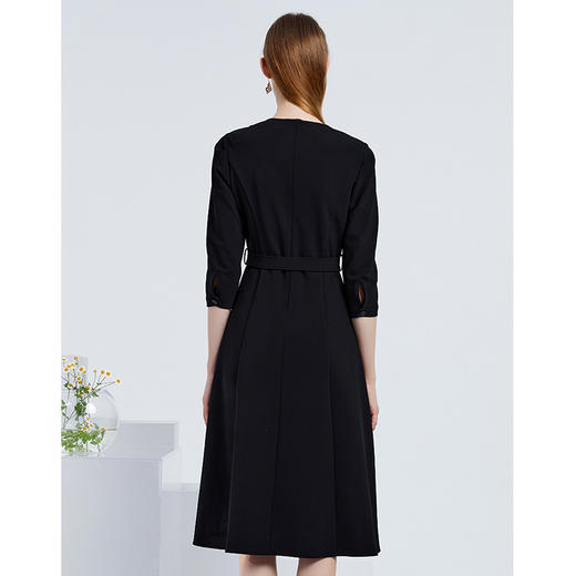 EITIE爱特爱新款束腰七分袖优雅显瘦连衣裙6307036 商品图8