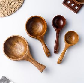 【餐碗】日式柯木长柄大号木勺子水舀网红吃播水瓢碗沙拉碗掏米舀