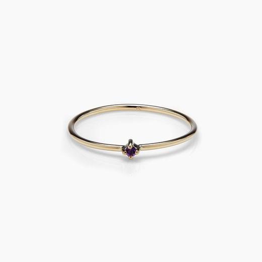 北京仓｜Otiumberg-Birthstone-2月生辰石 9K黄金 紫水晶 戒指［英国设计师］ 商品图0