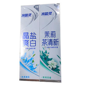 【9.9元/盒】冷酸灵冷酸灵精盐爽白+茉莉茶清新130g*2（1010319）