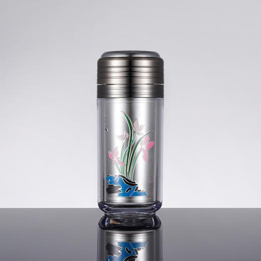 子佩集S999银小彩银杯摆件【DLBJB009】纯银内胆-兰花泡茶杯2106 商品图1