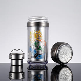 子佩集S999银小彩银杯摆件【DLBJB009】纯银内胆-秋菊泡茶杯2106