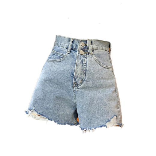 高腰牛仔短裤女夏季2021年新款宽松显瘦破洞阔腿a字裤短热裤潮ins 商品图4