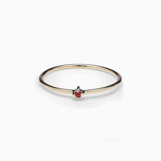 北京仓｜Otiumberg-Birthstone-7月生辰石 9K黄金 红宝石 戒指［英国设计师］ 商品图0