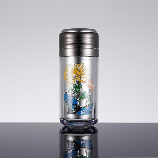 子佩集S999银小彩银杯摆件【DLBJB009】纯银内胆-秋菊泡茶杯2106 商品图1