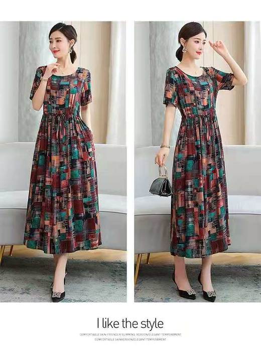 唐梅棉绸连衣裙 商品图0