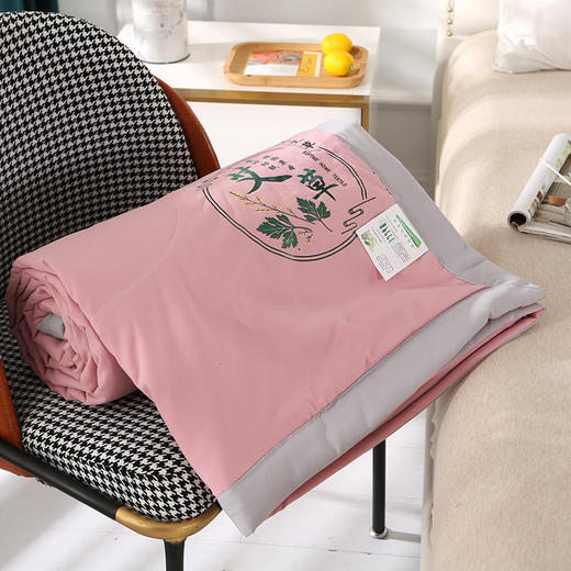 【艾草驱蚊夏凉被】艾草纤维夏凉被 纯色被子烫花款亲肤棉空调被 可机洗 商品图5